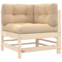 vidaXL Sofá esquinero con cojines madera maciza de pino Pino natural, Pino blanco, Pino gris Conjunto Terraza Muebles Jardín Exterior Juego de Muebles de jardín Mueble Jardín Exterior Muebles de Salon Exterior - details 5