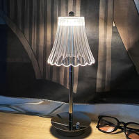 Lámpara De Mesa Recargable Con Sensor Táctil De Diamante De Cristal Luz Nocturna LED Dimmable En 3 Colores Para Decoración Del Hogar Sin Cable - details 0