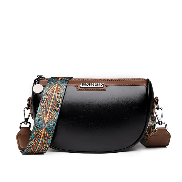 Bolso de cuero Genuino de Cera de cuero para Mujer, Bandolera Vintage de cuero de Vaca, Color sólido - 1
