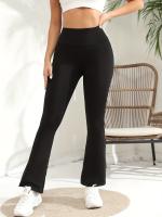 Pantalones De Yoga Para Mujer High Waisted Estirables Con Pierna Ancha Y Acolchada Estilo Flared Con Bajo De Pierna Regular - details 0