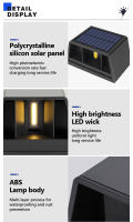 Lámpara De Pared Solar LED Impermeable 5W Ajustable Para Iluminación Hacia Arriba Y Abajo Decoración Para Porche Y Patio Material ABS - details 12