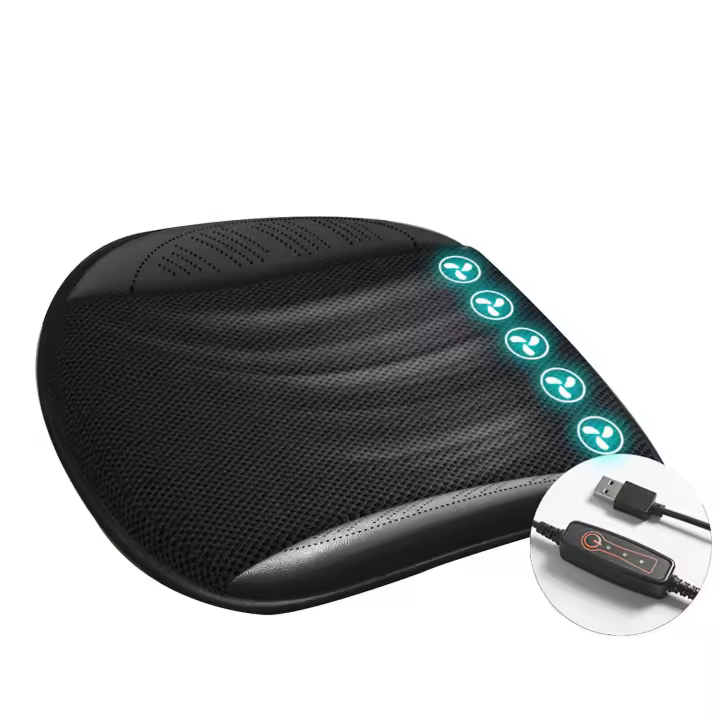 Car Seat Cooling Pad With Fan And Air Conditioning System - Usb Ventilated Cushion For Car And Office Chair - 1