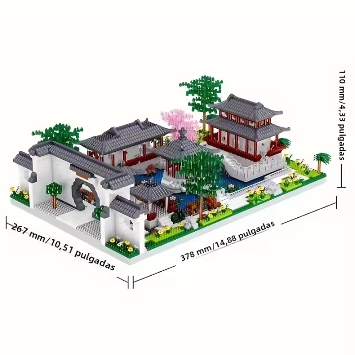 Bloques De Construcción Micro Partícula Modelo De Jardín Chino Clásico Suzhou Juguetes Educativos Para Decoración Y Constructores - 1