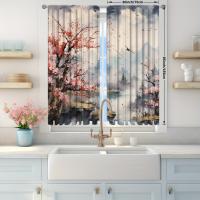 2pcs Cortina De Pared Paisajística Para Decoración De Hogar Tratamiento De Ventana Para Dormitorio Oficina Cocina Sala De Estar Con Bolsa De Rodamiento - details 10