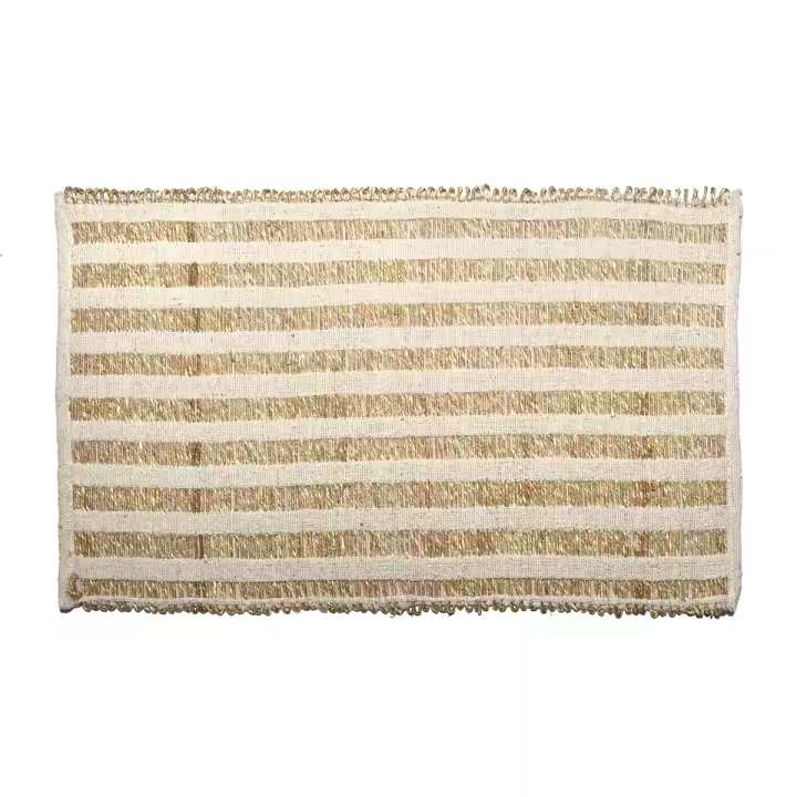 CAPRILO REGALOS & DECORACIÓN Alfombra Rectangular Decorativa de Yute "Rayas-Bohemio". Decoración del Hogar. Regalos Originales. Dormitorios y Salón. Textil. 80 x 50 x 1 cm - 1