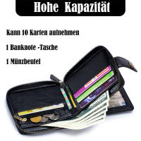 Cartera De Cuero Para Hombre Lujo Monedero Con Bolsillo Para Monedas Y Tarjetas Cierre De Cremallera Antirrobo Regalo Para Hombres - details 49