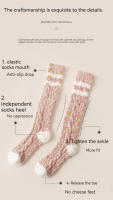 Calcetines De Velours Coral Para Mujer Con Plumas Gruesas Calcetines Térmicos Para Dormir Medio Cilindro Aislantes De Invierno - details 11