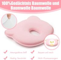 Almohada para Bebe, viscoelástico, almohada para Bebe, antiplagiocephaly, adecuada para recién nacidos de 0 a 12 meses, color De Rosa - details 2