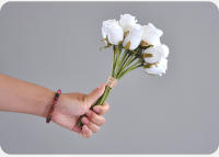 Bouquet De Rosas Rosa De 24CM Decoración Para El Hogar Propiedades Fotográficas Guía De Carretera Para Boda Flores Artificiales - details 16