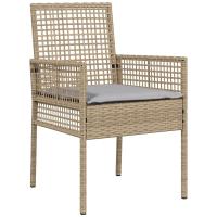 Conjunto de bistro de jardín de 3 piezas vidaXL con cojines Beige de polirratán - details 3