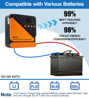 Controlador De Carga Solar EASUN MPPT Con Regulador De Batería 12V 24V Entrada PV 100VOC Ajuste De Tensión Y Corriente Máxima 60A 50A 40A 30A 20A 10A - details 5