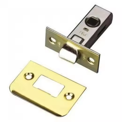 Amig Picaporte Tubu C/Rec Nº6/45mm. Latonado Cuadradillo 8mm Frente 57x25mm - Alta Calidad - 1