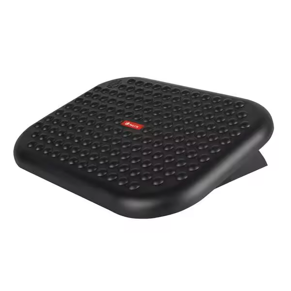 NGS Footnest Reposapiés Ergonómico y Ajustable en Altura - Inclinación de 0º a 15º - Amplia Superficie de Apoyo - Antideslizante - Color Negro - 1