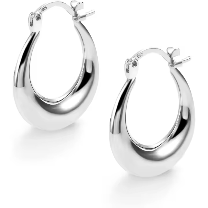 ASH'S CHOICE Pendientes Mujer Plata, Pendientes Aro Pequeños De Plata 925 Para Mujer, Chapado en 14K Oro Pendientes Dorados Mujer De Aro pequeños, Minimalistas Pendientes Aro Plata Mujer F---plata - 1
