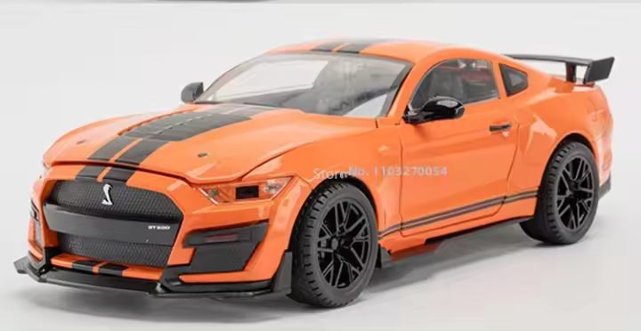 Coche De Deportes De Aleación De Metal Mustang Shelby GT500 1/18 Tamaño Grande Con Puertas Abiertas Para Niños Juguetes Y Regalos Vehículos De Metal - 1