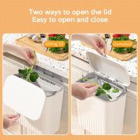 Cesta De Basura Inteligente Montada En La Pared 9L Para Cocina Y Baño Ecológica De Plástico Con Cubierta Rodante Accesorios De Cocina - details 5