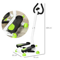 HOMCOM Máquina de Step Stepper Fitness en Casa con Pantalla LCD Manillar y Pedales Antideslizantes Equipo de Ejercicio para Gimnasio Oficina 55x44x108 cm Blanco - details 2