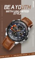 Reloj Deportivo NAVIFORCE NF9197 Para Hombres Con Pantalla Dual Luminosa Resistente Al Agua Cuero Genuino Reloj De Cuarzo - details 0