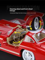 Modelo De Coche Clásico 1:24 Benz 300SL 1936 Con Sonido Y Luz Juguete Educativo Para Niños Coleccionable De Metal Regalos Para Cumpleaños - details 5