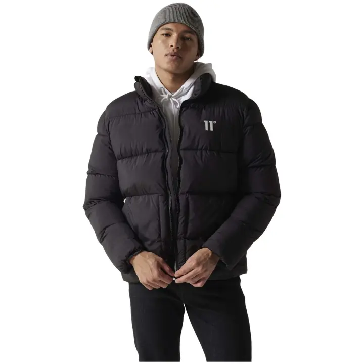 Chaqueta 11 DEGREES Panel Puffer para hombre en color negro - 1