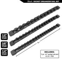 Organizador De Destornilladores 3 PCS Con Rail Negro Y Clips Rojo Azul Negro Soporte Pesado Para Herramientas De Jardín - details 8