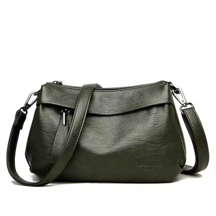 Nuevos bolsos de moda para mujer, bolsos Retro de Color sólido de cuero PU, bolso de hombro para axila, bolsos casuales para mujer, bolsos cruzados, bolso de mano - 1