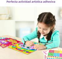 Libro De Coloreado DIY Con Puntos Para Niños Animal De Dibujos Animados Mosaico Juguete Educativo Creativo Con Pegatinas - details 1