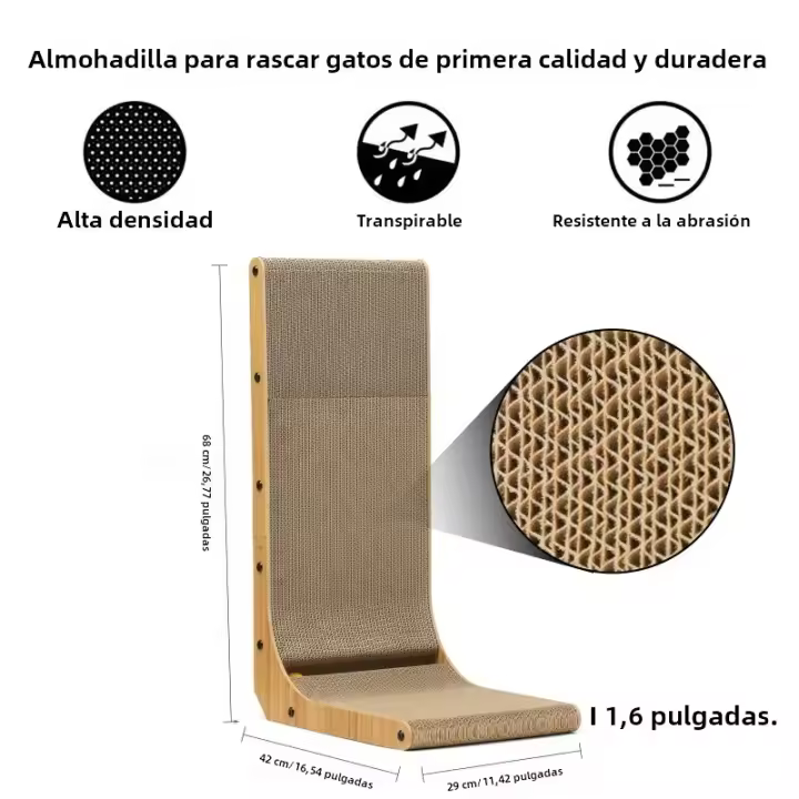 Tablero De Rasguñar Para Gatos En Forma L Accesorios Para Mascotas Protector De Muebles Juguete Arbolito Para Gatos - 1