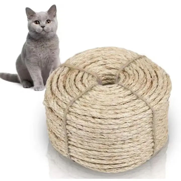 UNUSUAL- Cuerda Sisal Rascador para Gatos 3 tamaños , Cuerda de Manualidades Hilo macramé para jardinería decoración,Cuerda de sisal Natural,Adecuada para Poste de arañar Gatos,decoración de jardín,Accesorios de Bricolaje Hechos a Mano, Recambio - 1