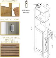 JJA Columna Mueble de Baño Estocolmo Blanco 130cm - Diseño Elegante - details 3