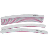 10pcs Archivo De Uñas Curvadas Para Manicura Grey Sandpaper 100/180 Polímero Bloque De Pulido Lavable Herramienta De Cuidado De Uñas - details 1