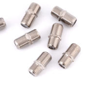 10pcs/Pack Conector F De Aleación De Aluminio Juntador De Tubos Femenino Adaptador De Barra Para Satélite/Cable TV RG6 Coaxial - details 0
