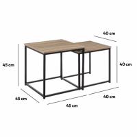 MIRAMAX-Mesa auxiliar Cuadrado nido,2 Mesitas decorativas para Salón,Dormitorio - details 1