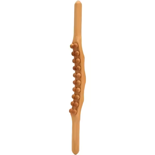 Herramienta de masaje Gua Sha de madera, 20 cuentas Barra de masaje raspadora de madera Relajación muscular para espalda, abdomen y hombros - 1