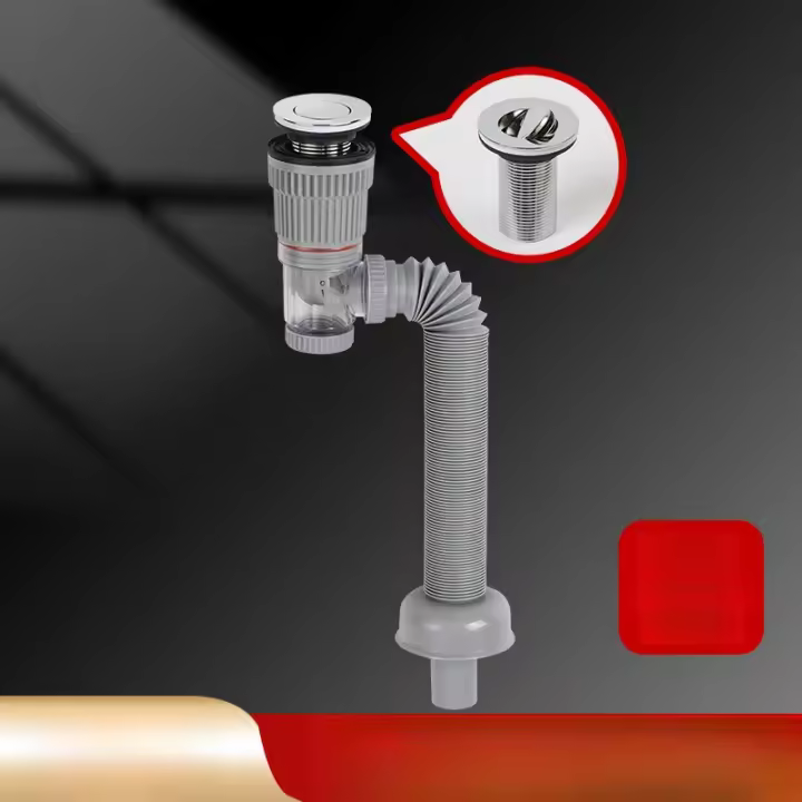 Tubo De Desagüe Horizontal Y Vertical Anticongelante Y Antiolor Para Baño Y Cocina Tubo De Esguinces Universal De Cocina Y Baño Material PP - 1