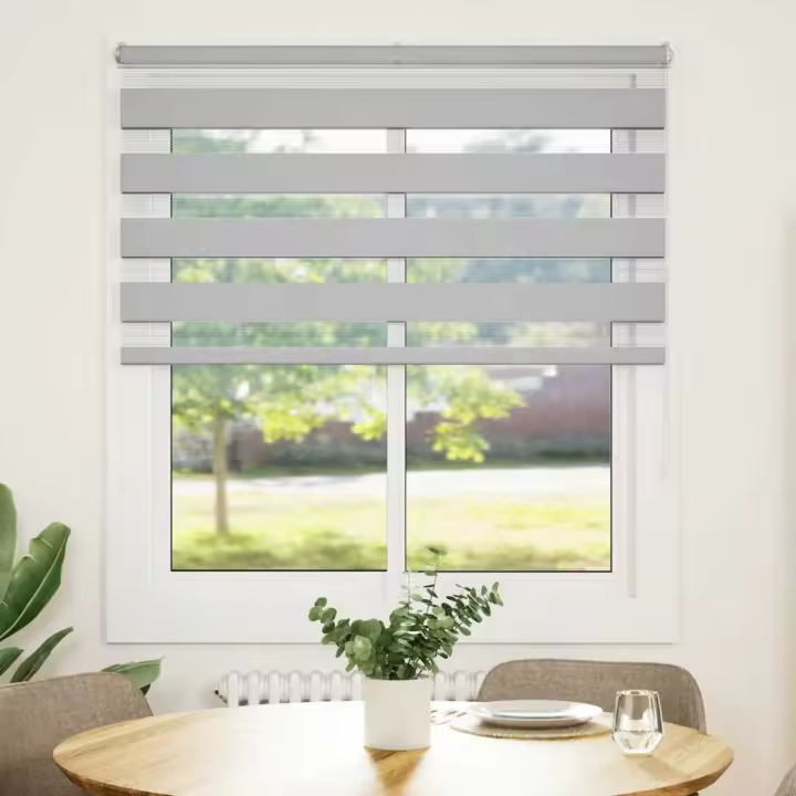 Estor cebra gris claro 135x100cm tejido ancho 130,9cm poliéster - 1
