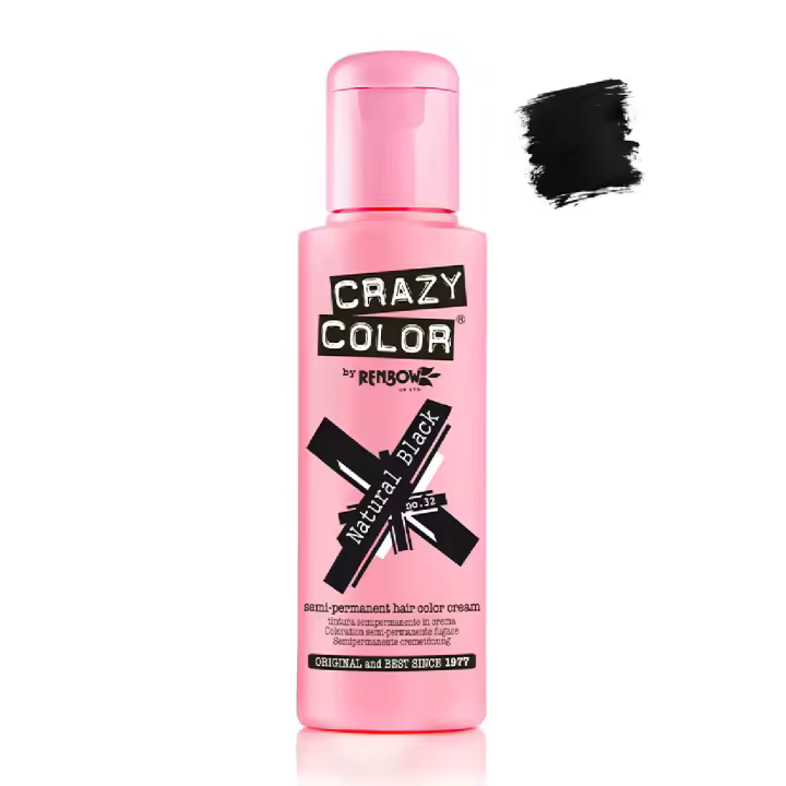 Tinte Semi Permanente sin Amoniaco 100ml: 32 -  Natural Black - Crazy Color - 1