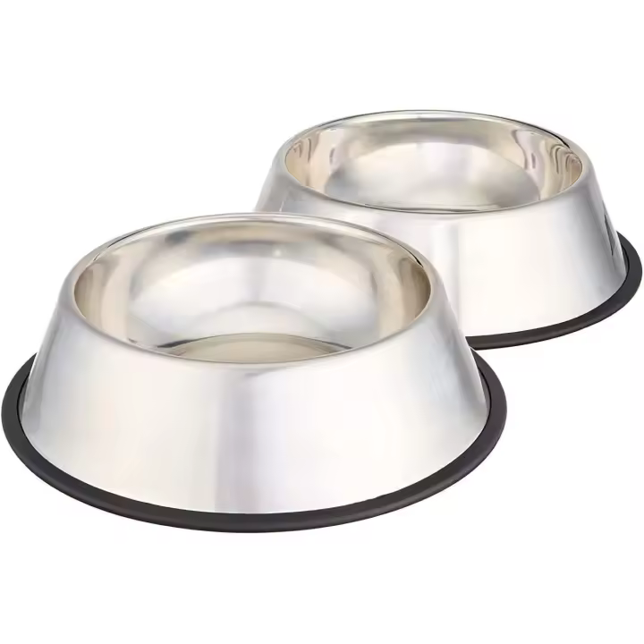 Dog Bowls for Food and Water, Stainless Steel, 2 Count, Silver - 1