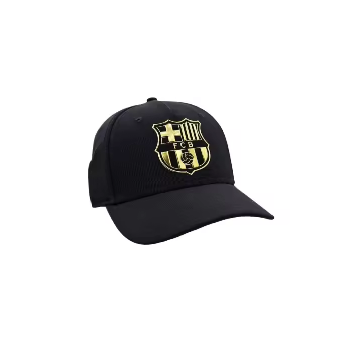Fútbol Club Barcelona Gorra Color Negro Juvenil/Adulto con Escudo del Barça Dorado - 1