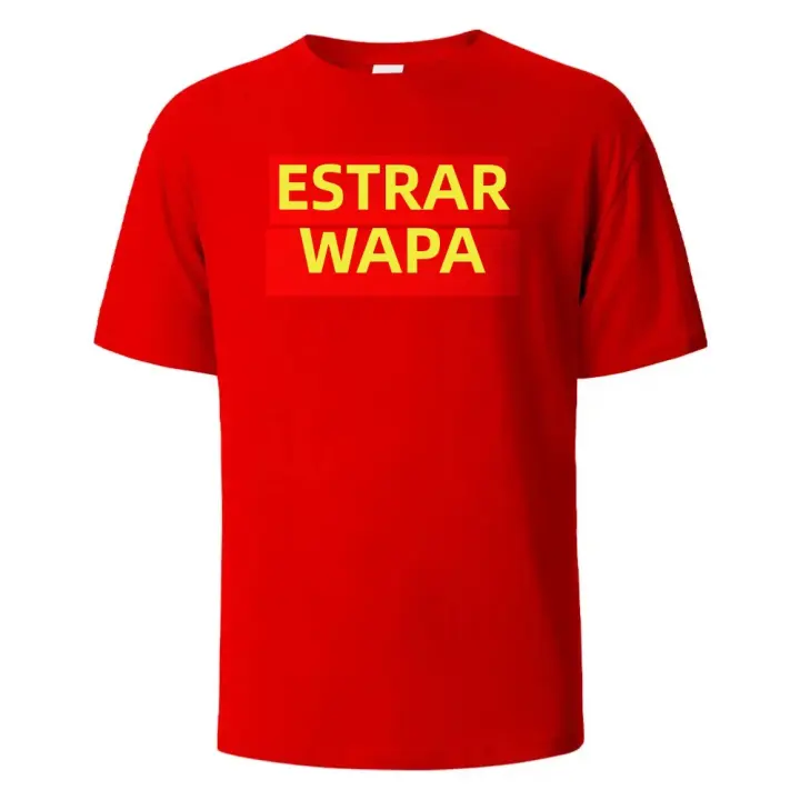 Camiseta De Algodón 100% Para Hombre STAR WAPA Impresión Casual Transpirable Estilo Oversize Para Hombre Y Mujer Cuello Redondo Manga Corta - 1