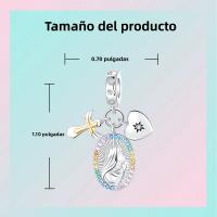 Encanto De Religión Cruz Santa Madre Anillo Bolas Colgantes Para Pulsera Y Collar DIY Joyería Regalo Plata Esterlina 925 - details 11