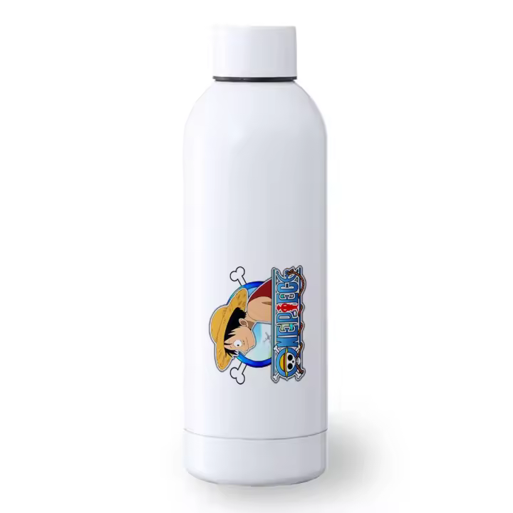 MERCHANDMANIA BIDON 500 ML ACERO INOXIDABLE logo one piece Luffy personaje aventura piratas mar deporte deportivo botella senderismo - 1