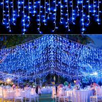 Luz De Encaje De Navidad LED Cadena De Icicles 4M Decorativa Exterior Jardín Calle Faiy Light Droop 0.4-0.6m Luces De Navidad Multicolor - details 3