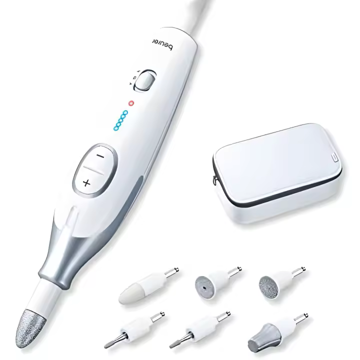 Beurer MP 42 Set de manicura y pedicura, para manos y pies, 7 cabezales, velocidad ajustable, luz LED - 1