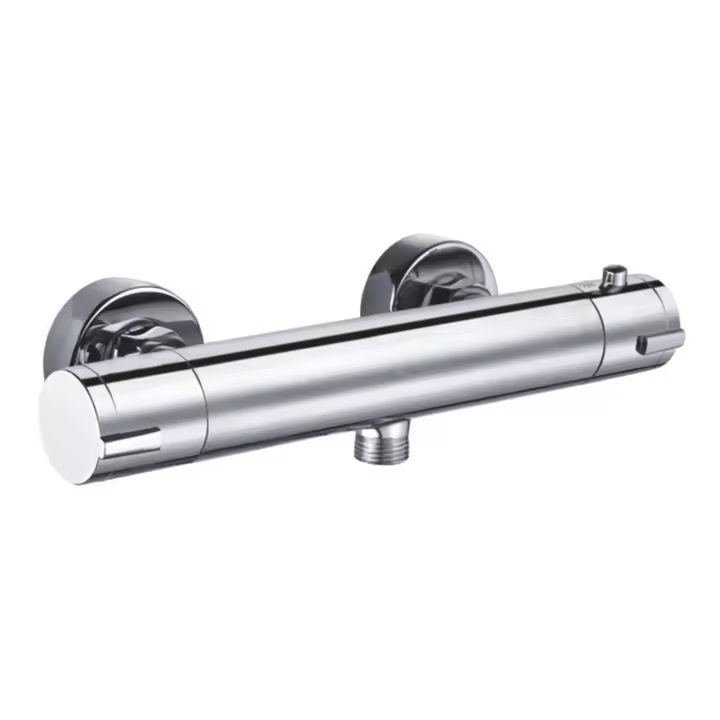 Grifo Mezclador de Ducha Diseño Redondo de Latón Cromado Grifo Termostático - 1