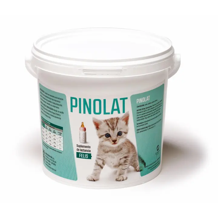 PINOLAT leche en polvo para gatos de Laboratorios Pino. Paquete de 4 sobres x 20 gr + biberón + cacillo medidor - 1