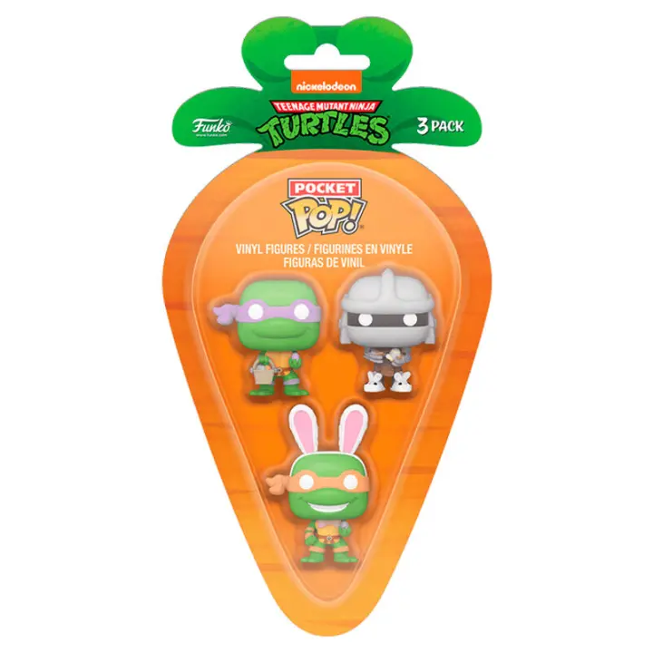 Blister 3 figuras Carrot Pocket POP Tortugas Ninja Donatello Shredder Michelangelo PascuaFigura  Coleccionable - Idea de Regalo- Mercancia Oficial - Juguetes para Niños y Adultos - Movies Fans - Muñeco para Coleccionistas y Exposición - 1