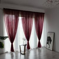 Cortina De Tules Sólida Y Transparente 100x200cm Para Sala De Estar Y Dormitorio Panel De Cortina Exterior Moderno Sin Doble Capa Ni Aislamiento Solar - details 26