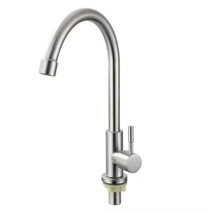 Grifo De Cocina De Acero Inoxidable 1Pc Grifo Frío De 360 Grados Giratorio Instalación Soporte Único Acero Inoxidable Para Cocina - 1