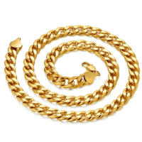 Collar De Cadena Cubana Punk Para Hombre Color Oro Acero Inoxidable Cadenas Pesadas Moda Fiesta Regalo Medidas 12mm 55cm/60cm/71cm - details 5